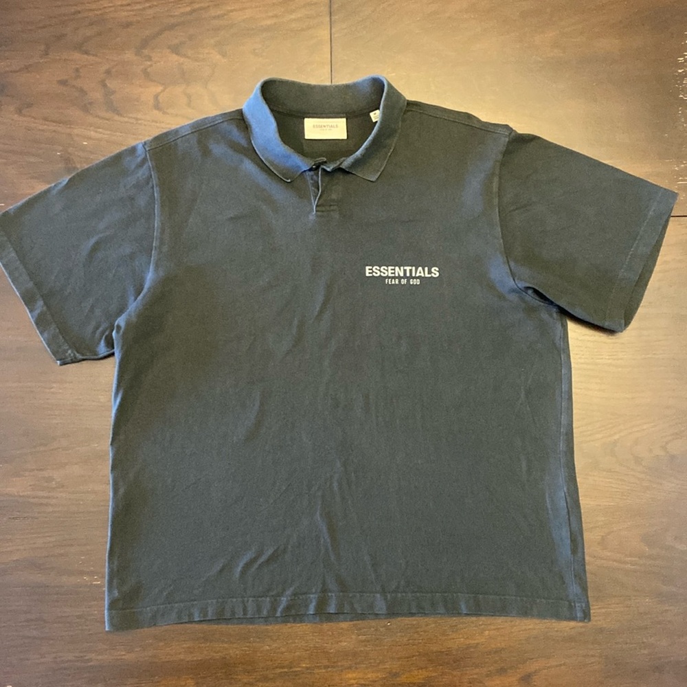 Essentials - Black Short Sleeve Polo - Size M - Condition 7/10